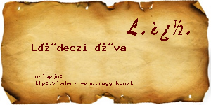 Lédeczi Éva névjegykártya